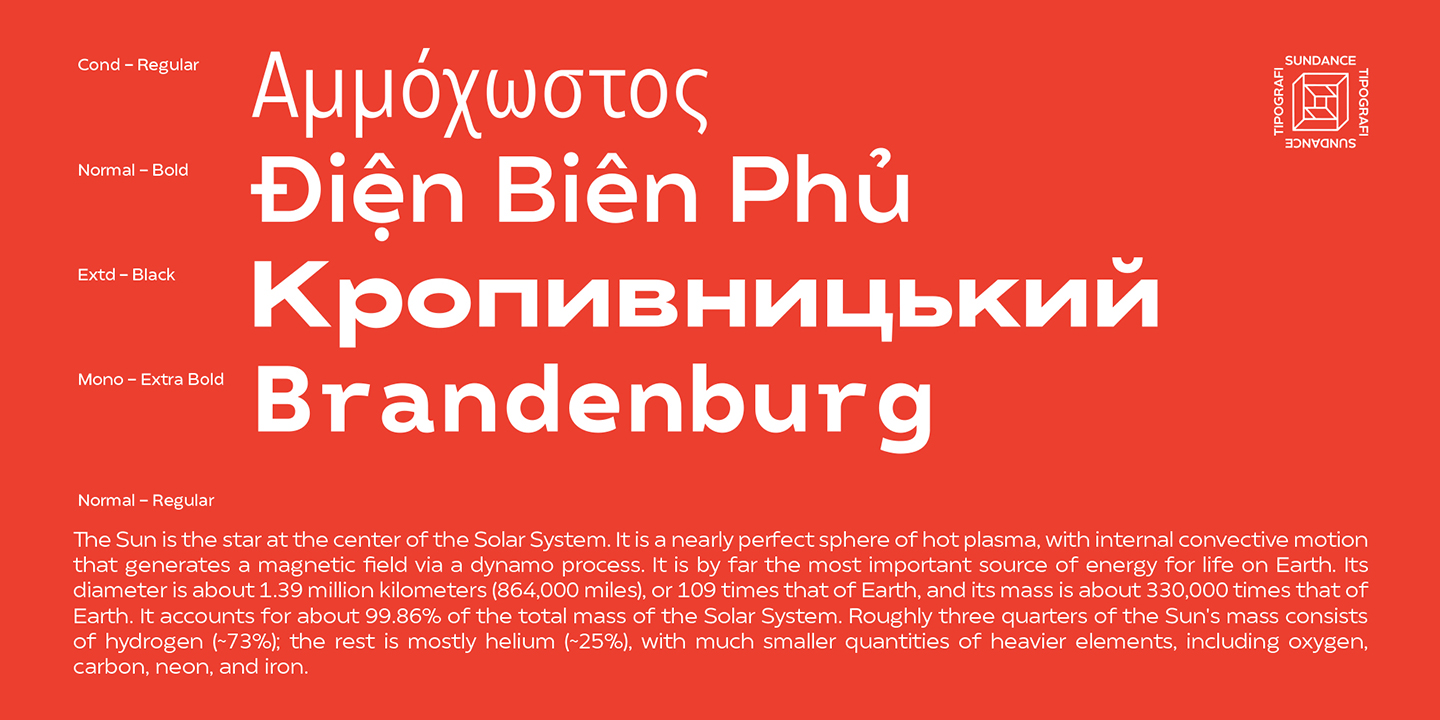 Matahari Sans Extended 700 Bold Font preview